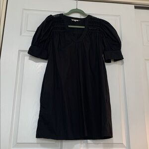 Elan Black V-Neck Puff Sleeve Mini Dress Coastal Cowgirl